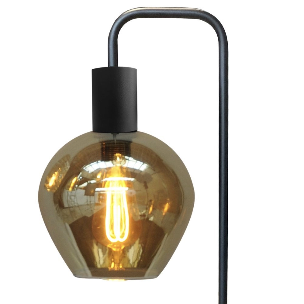 Zwarte tafellamp Bounty met blackline glas Masterlight 8718121251110