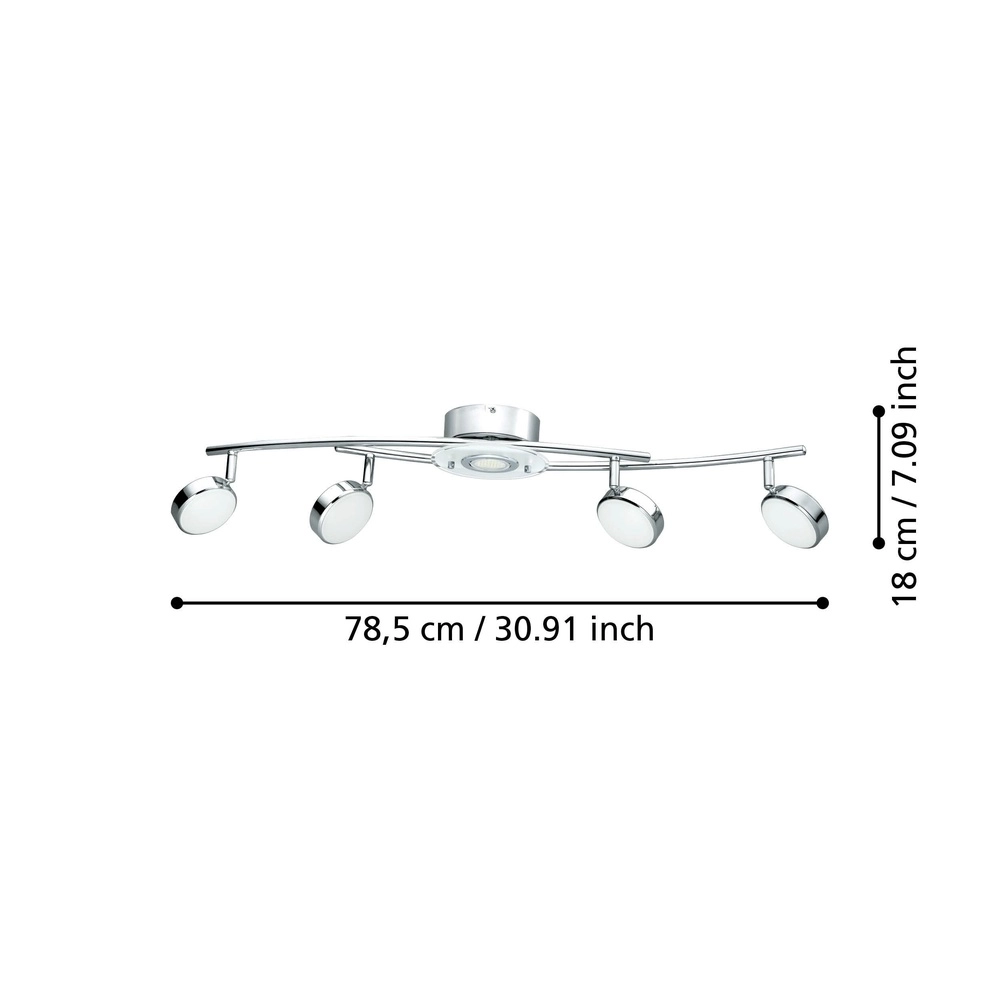 4-lichts plafondlamp Salto chroom Eglo 9002759328290