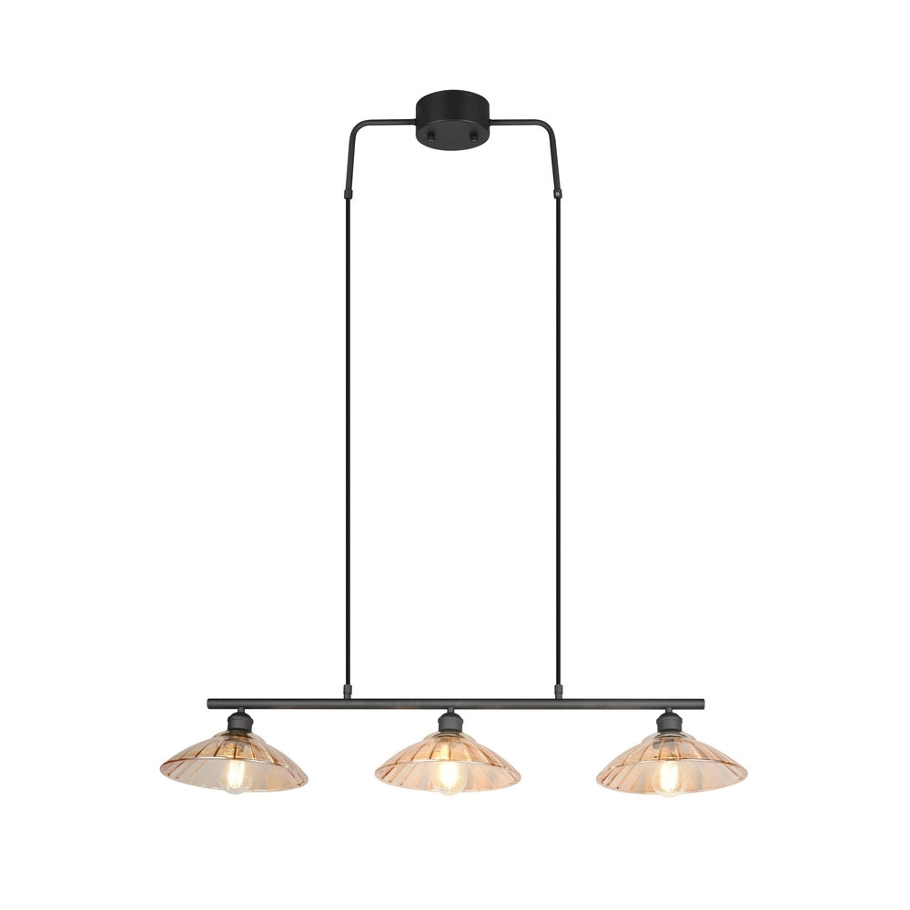 Klassieke hanglamp Eluna 3-lichts zwart Trio 4017807682502