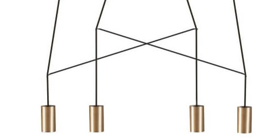 4-lichts hanglamp Imbria zwart met goud Lyora 5903139795791