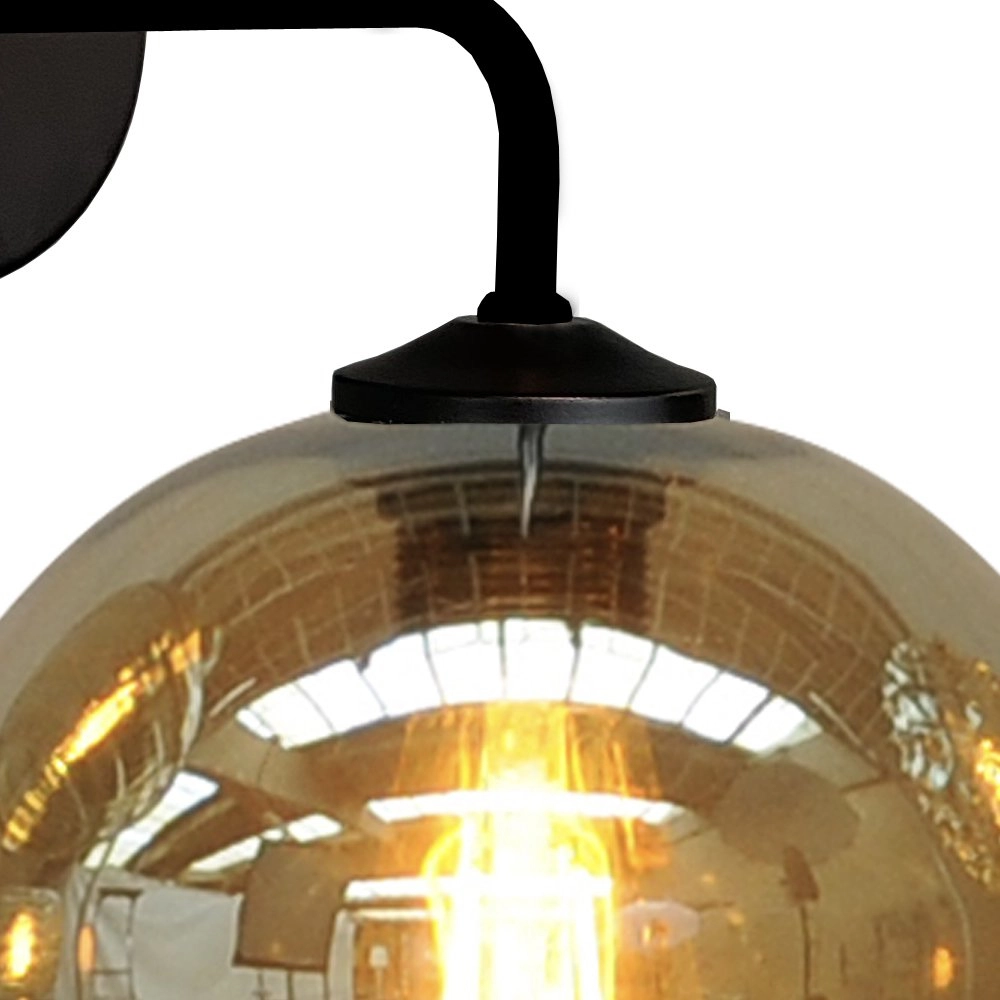 Wandlamp Quinto zwart met smoke glas Masterlight 8718121247670