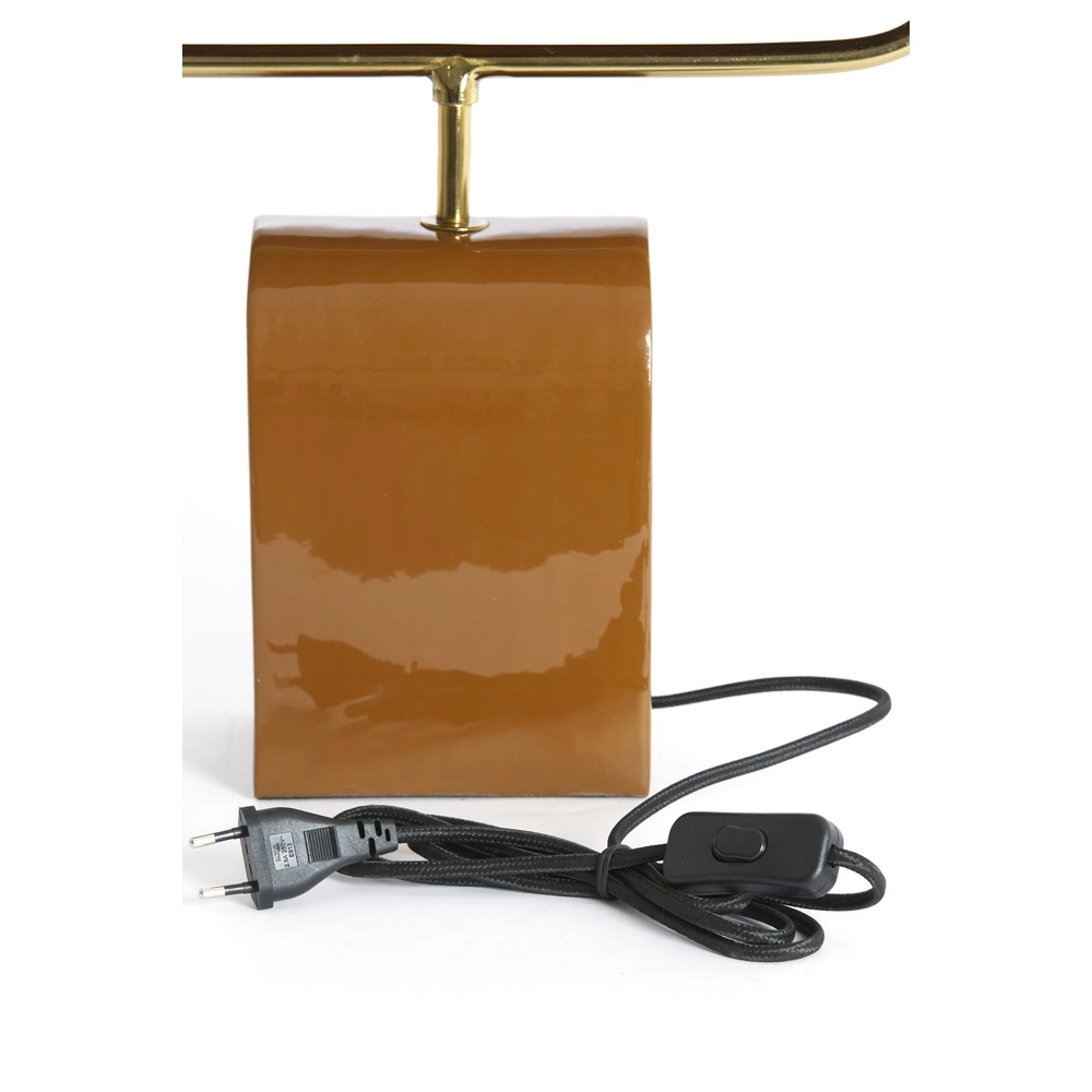 Bruine bureaulamp Cardona met goud - 1x E27 Light & Living 8717807816278