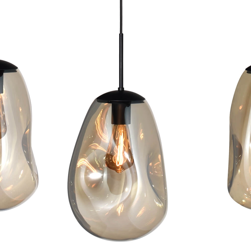 Hanglamp Lava Oval 4x goud glas Ø 22,5cm Masterlight 8718121290065