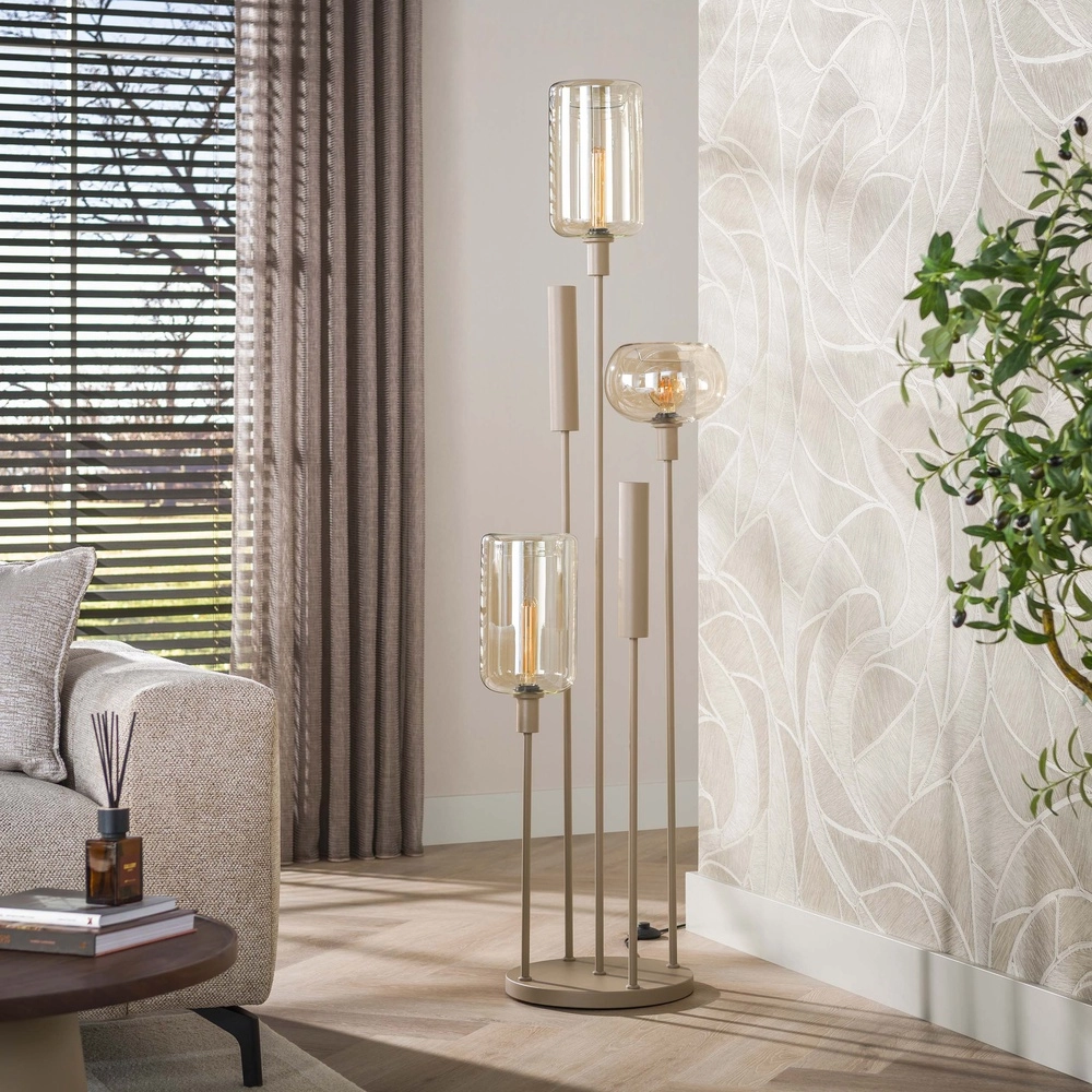 Design vloerlamp Serene zand bruin Lyora 8716803514768