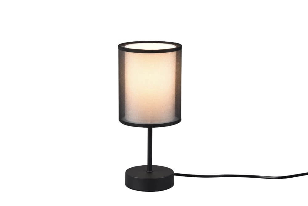 Nachtkastlamp Burton Zwart met wit Trio 4017807538755