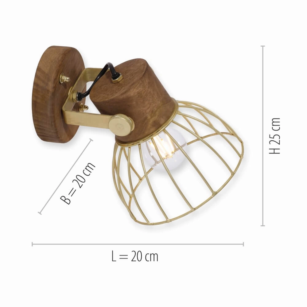 Wandlamp Alami bruin messing Just Light 4043689976217