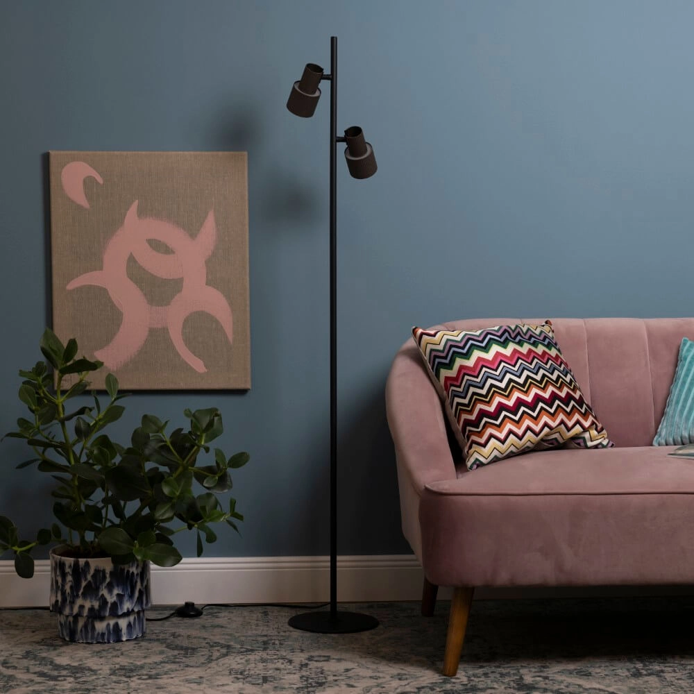 Design vloerlamp Cadiz zwart met brons Brilliant 4004353446924