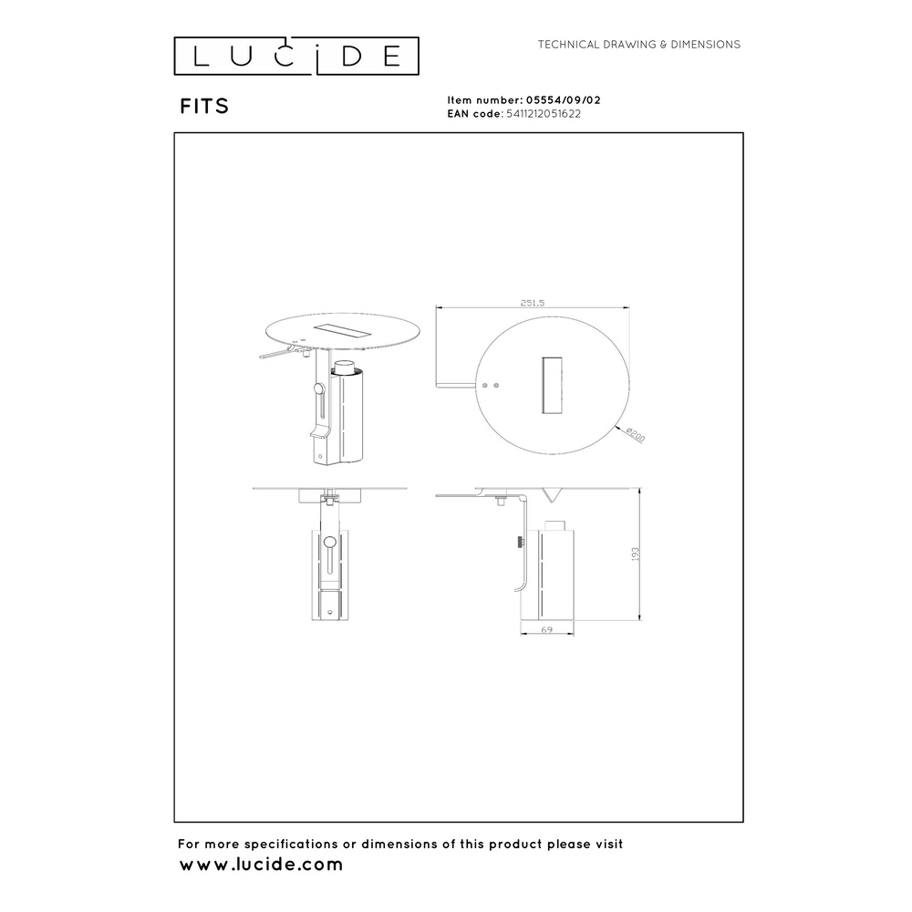 Gouden bureaulamp Fits Led Premium by Lucide 5411212051622