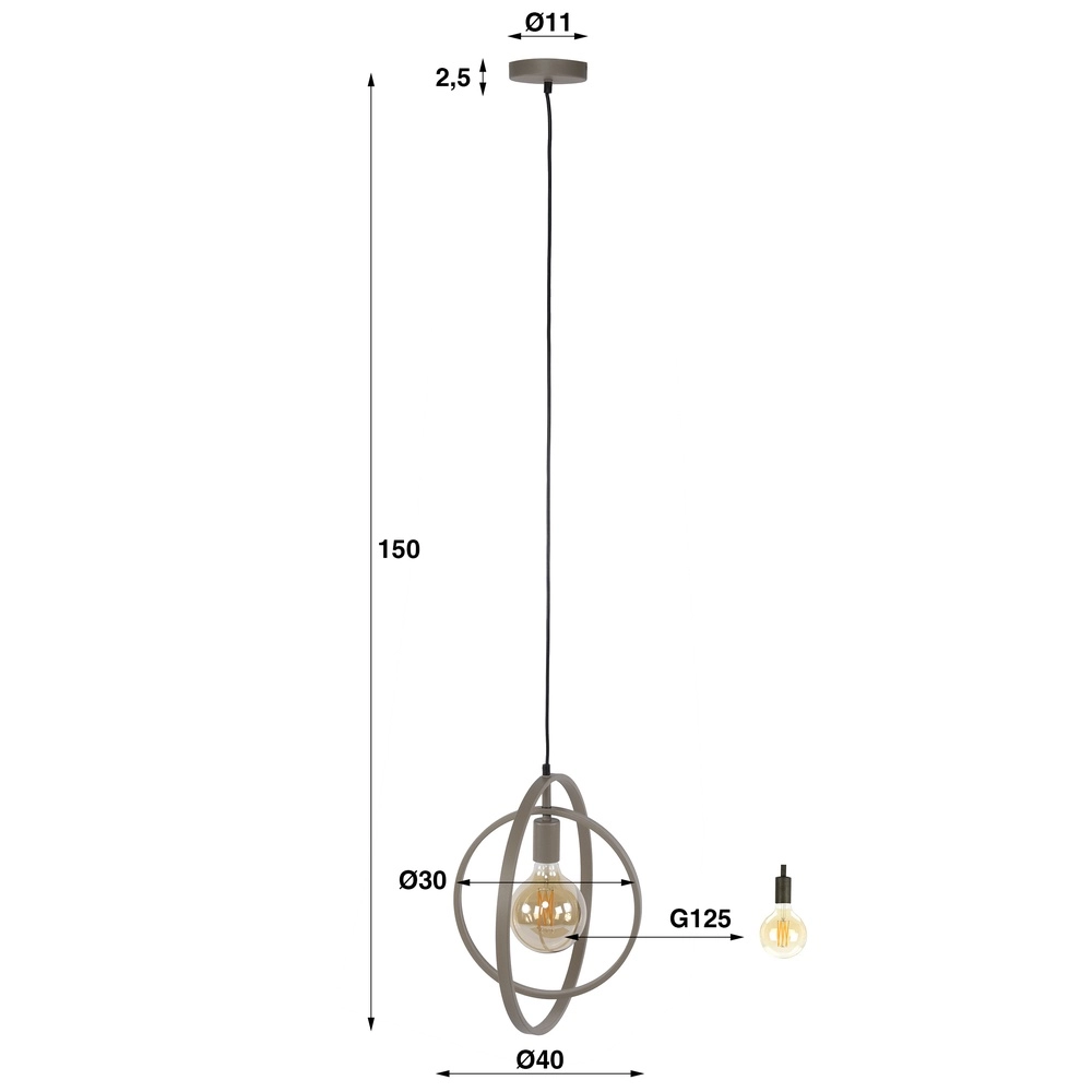 Moderne hanglamp Ø 40cm Turn zand bruin Lyora 8716803513112