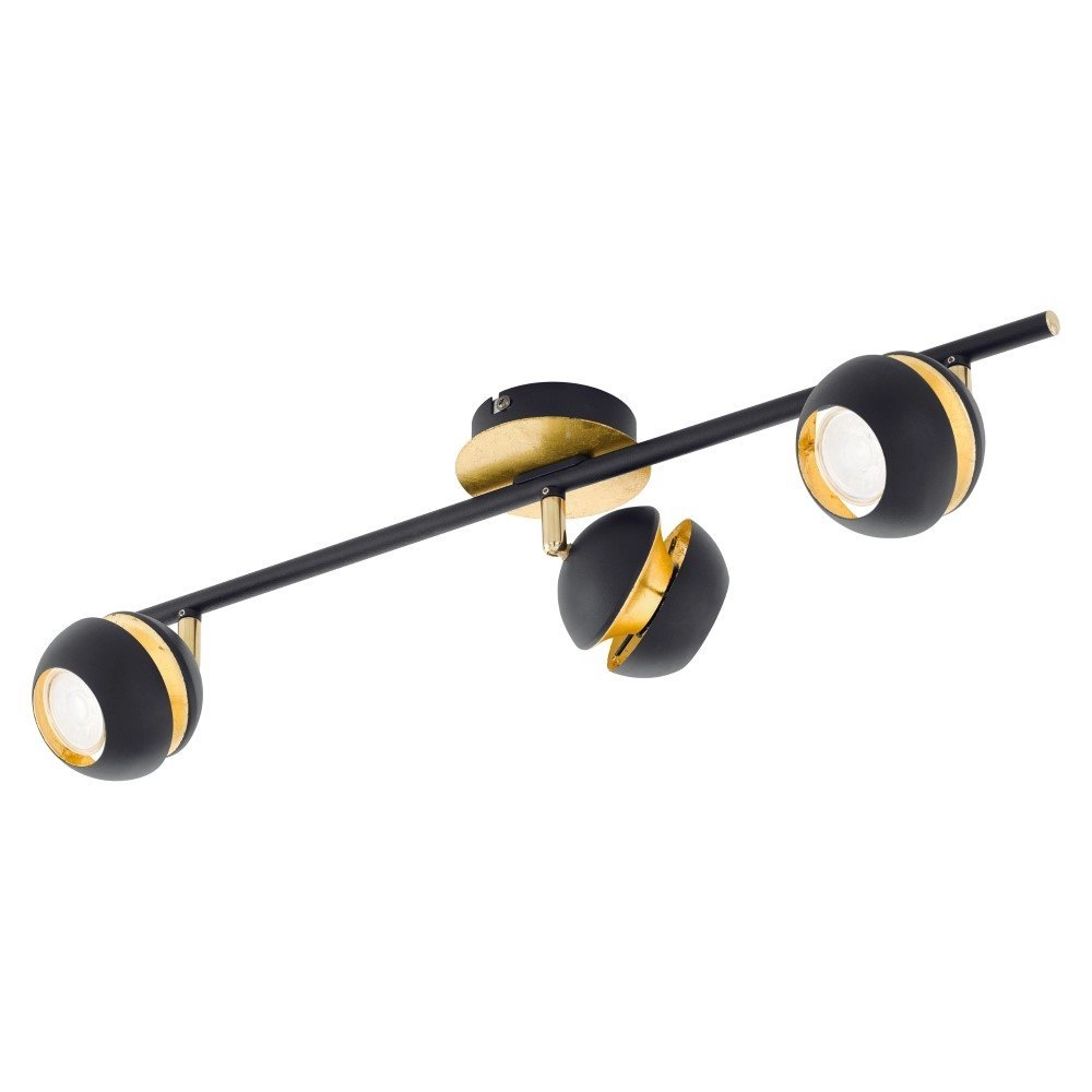 Led plafondspot Nocito 3-lichts zwart met goud