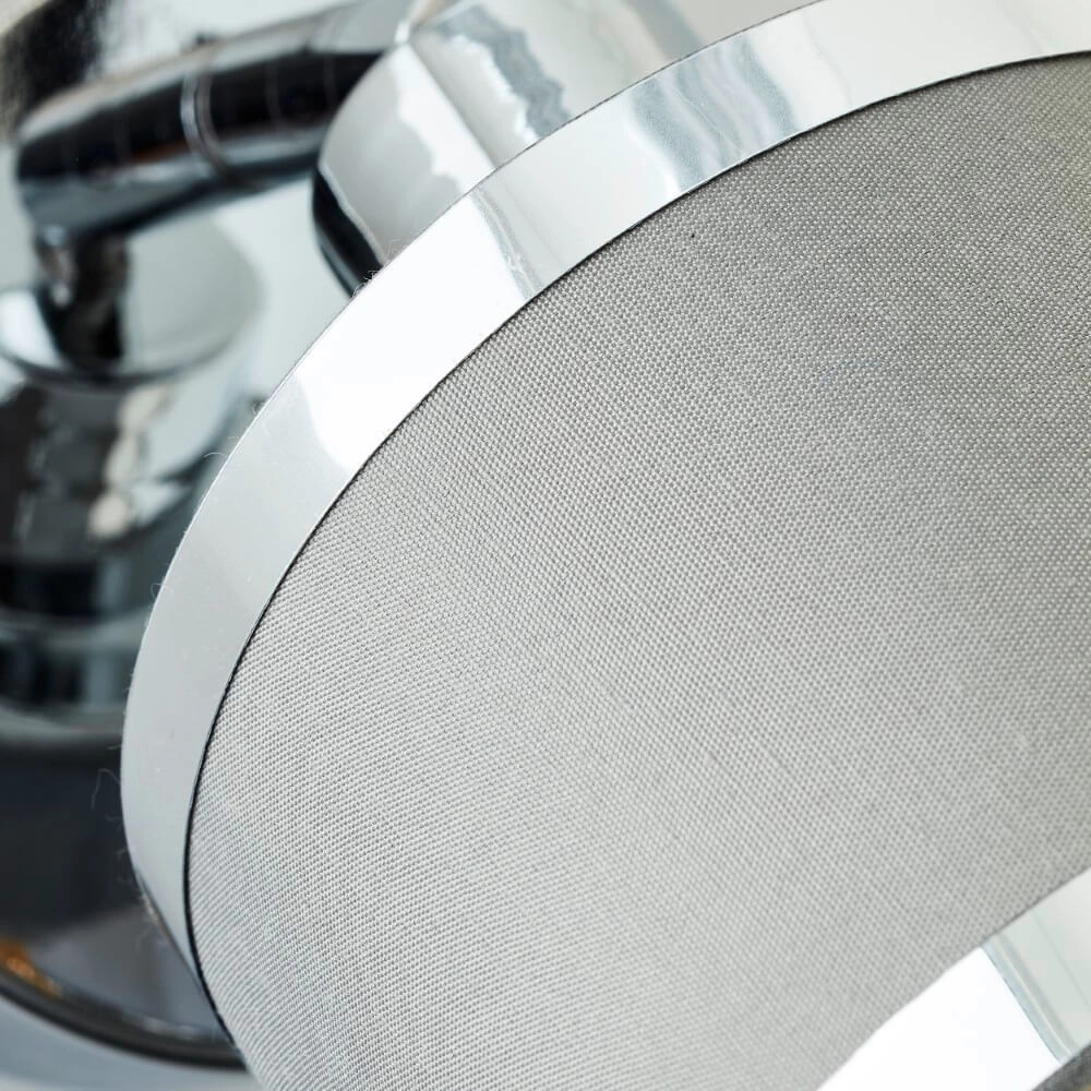 Chroom met grijs wandlampje Alexia design Brilliant 4004353424137