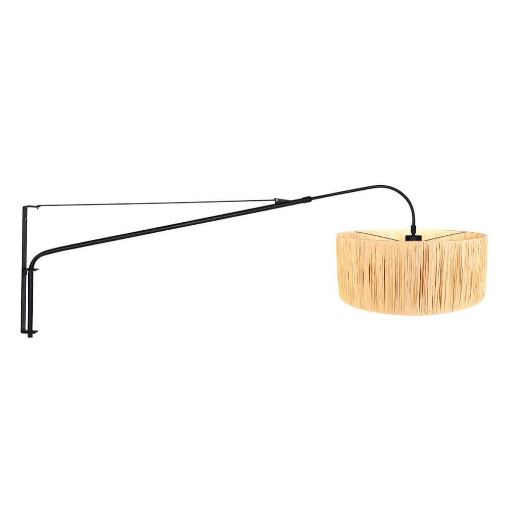 Wandlamp Elegant Classy zwart met strokleurige kap Steinhauer 8712746171990