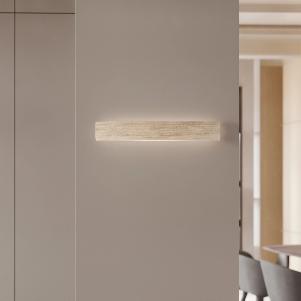 Strakke wandlamp Alyssa zand bruin