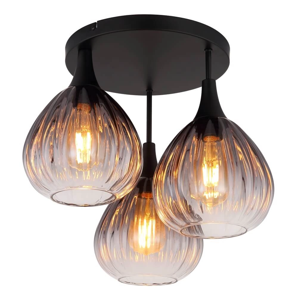 Zwarte plafondlamp Olsen 3-lichts