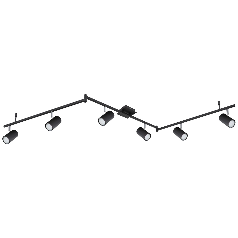 Plafondlamp Robby 6-lichts zwart Globo 9007371416844