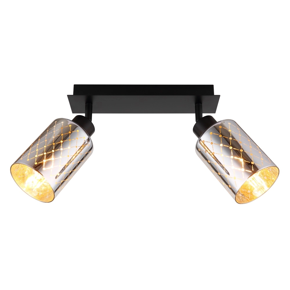 Design plafondlamp Alonso 2-lichts zwart Globo 9007371566259