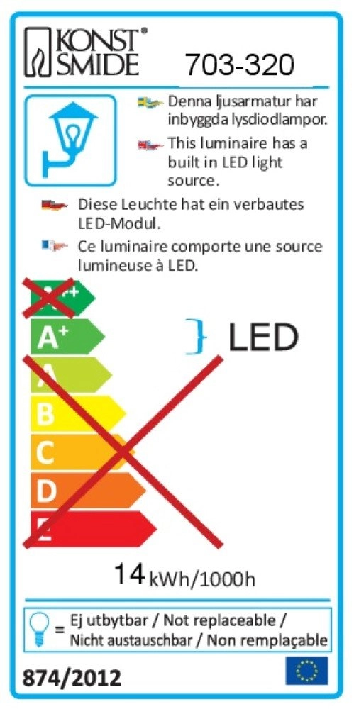 Staande buitenlamp Mode 220cm zinkgrijs KonstSmide 7318307033205