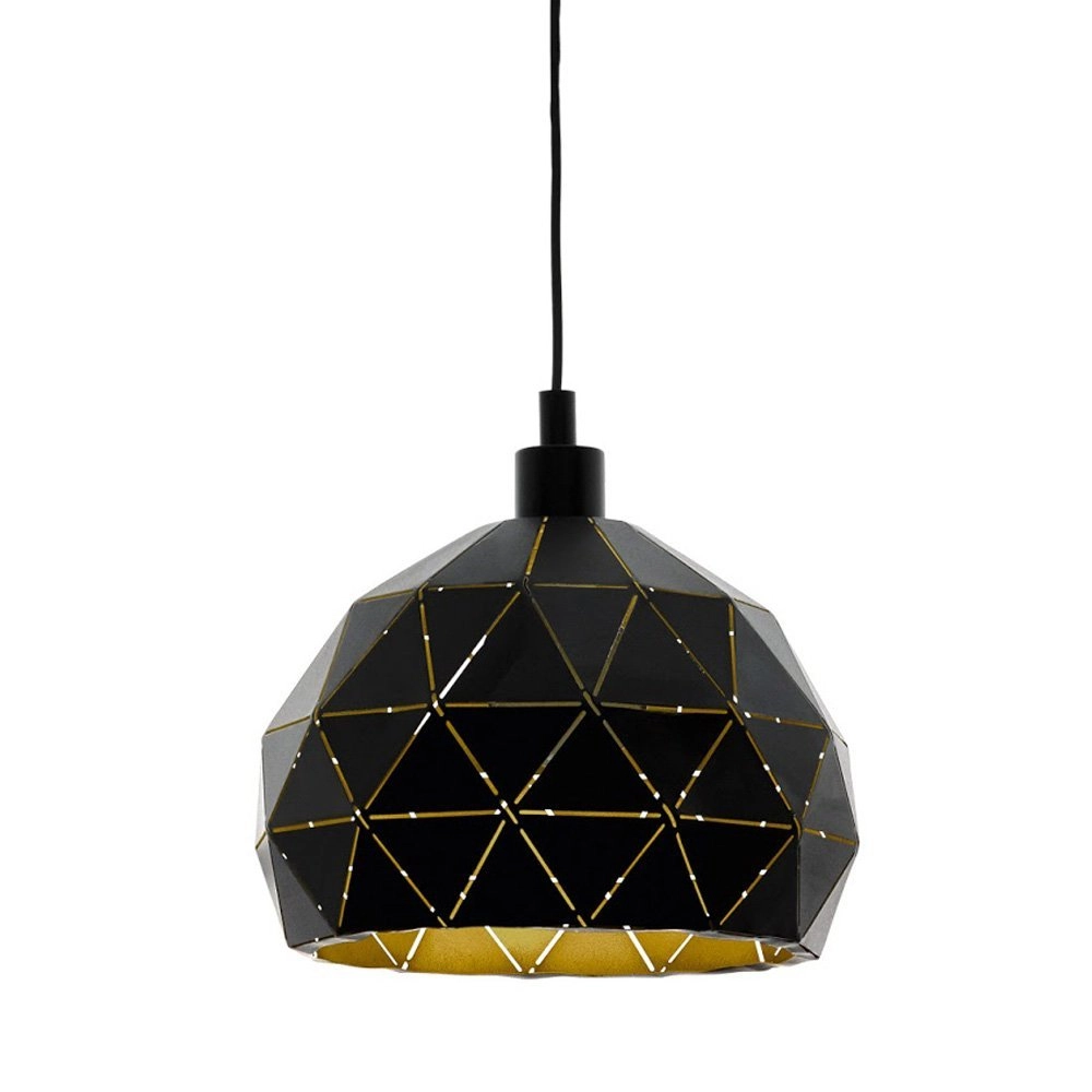 Hanglamp Roccaforte 40cm zwart met goud