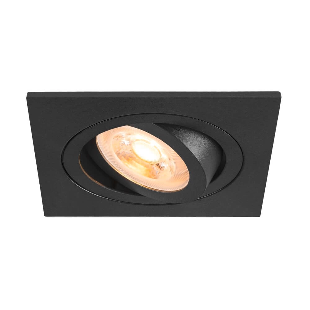 Inbouwspot New Tria 75 vierkant - zwart - GU10 Inbouwspot New Tria 75 vierkant - zwart - GU10
