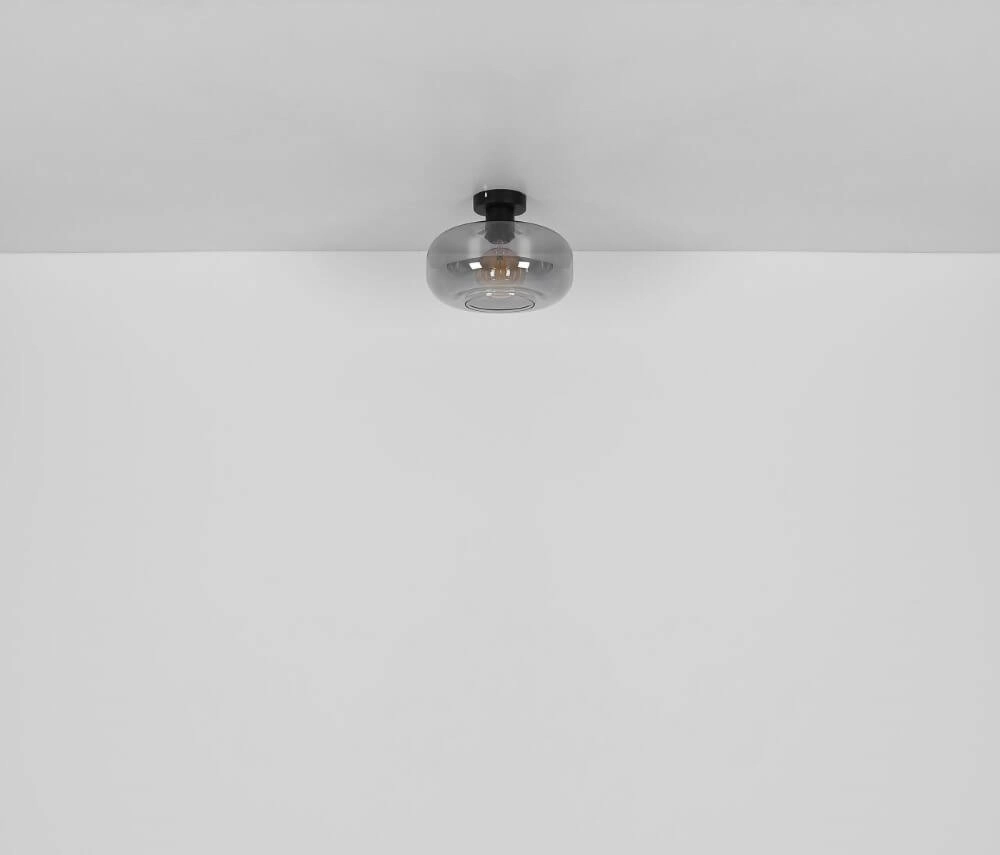 Zwarte plafondlamp Giuseppe smoke glas Globo 9007371432226