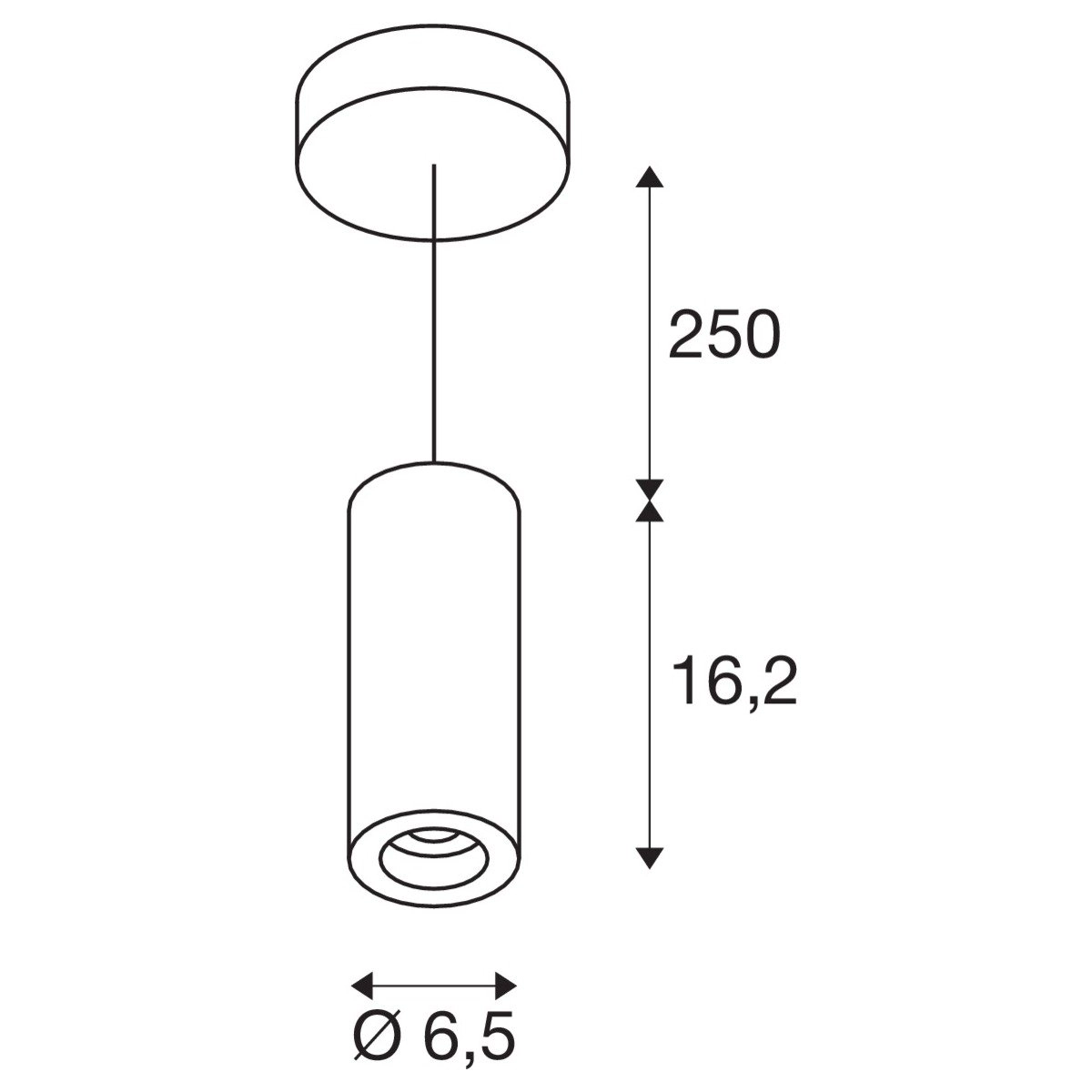 Led hanglamp Numinos Pendel 6,5cm zwart SLV 4024163242974