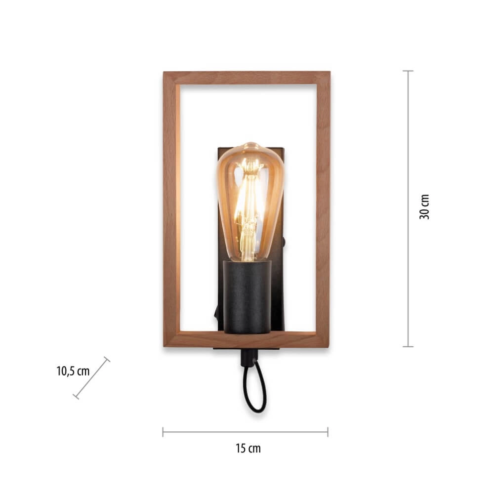 Landelijke wandlamp Franky 1-lichts Just Light 4043689966454