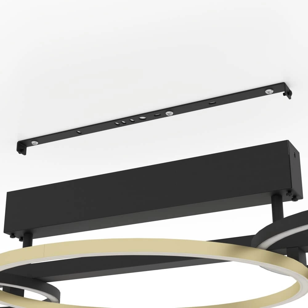 Plafondlamp met ringen Lanacera zwart met goud Stars of Light 9008606221400