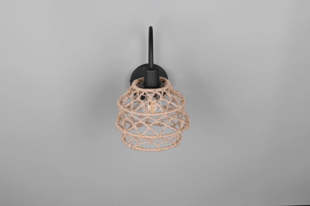 Rotan wandlamp Hive met zwart Trio 4017807637212