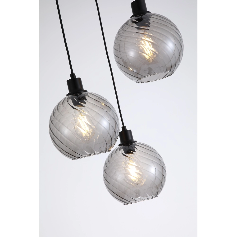 Hanglamp Radiance 3-lichts zwart Searchlight 5053423305820
