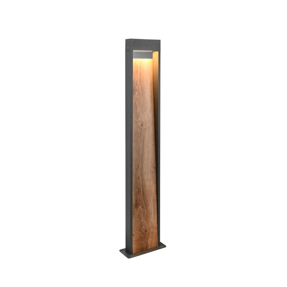 Staande lamp Salmon grijs met hout 100cm