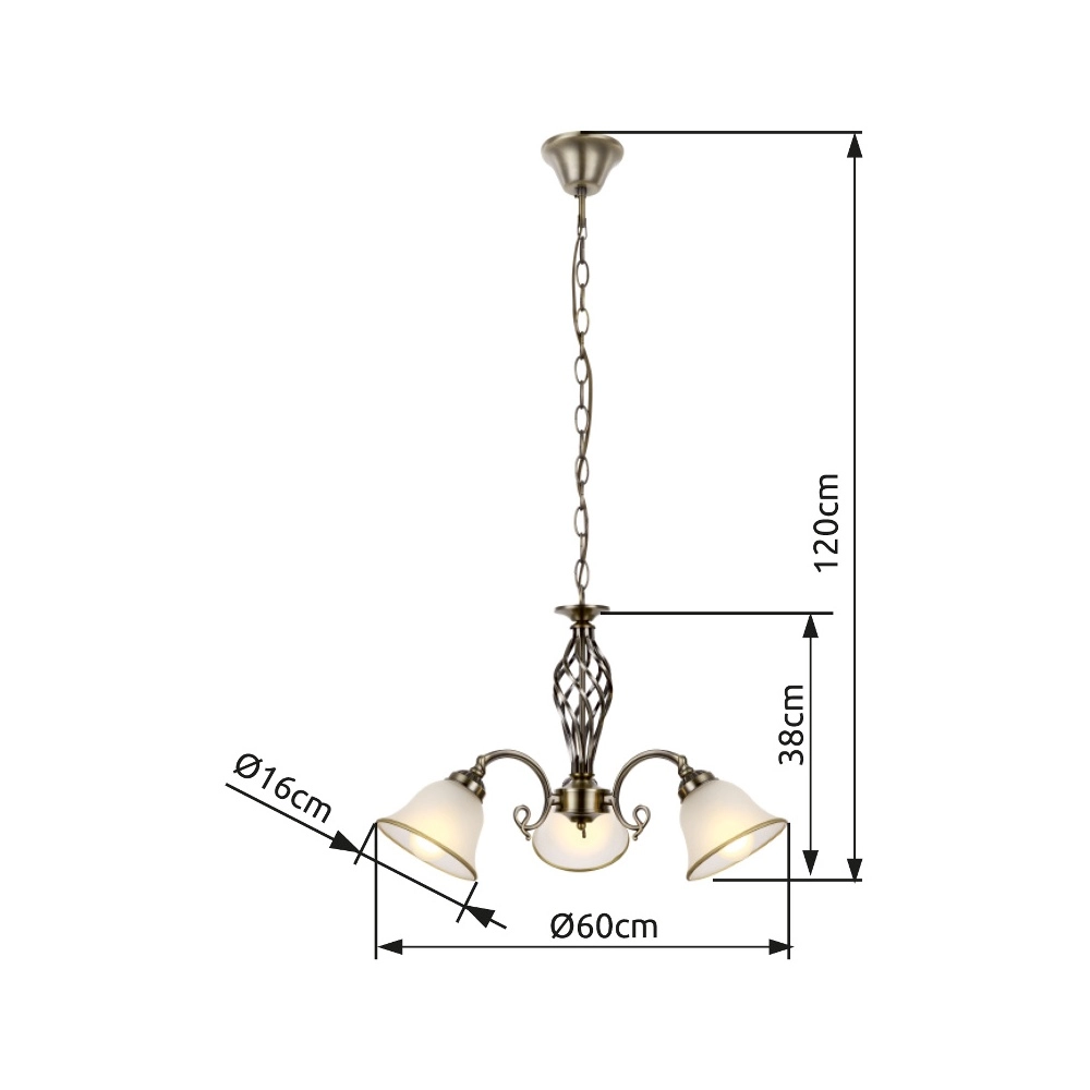 Klassieke hanglamp Odin 3-lichts Globo 9007371306695
