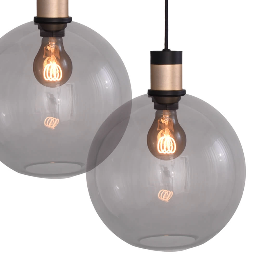 Hanglamp Lazise 2 8x Ø 20cm goud met zwart Masterlight 8718121303932