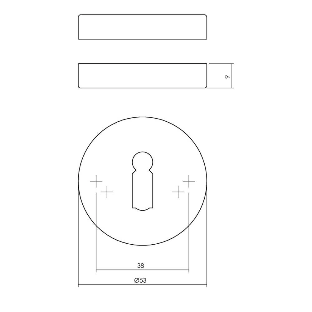 Set van 2 sleutelrozetten Tira RVS Intersteel 8714186584880