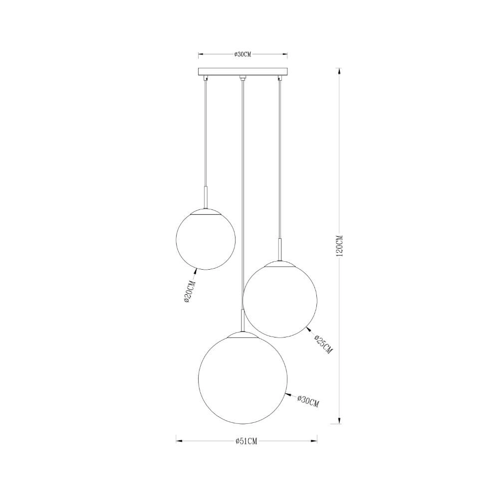 Glazen vide hanglamp Varus Ø 51cm Globo 9007371371846