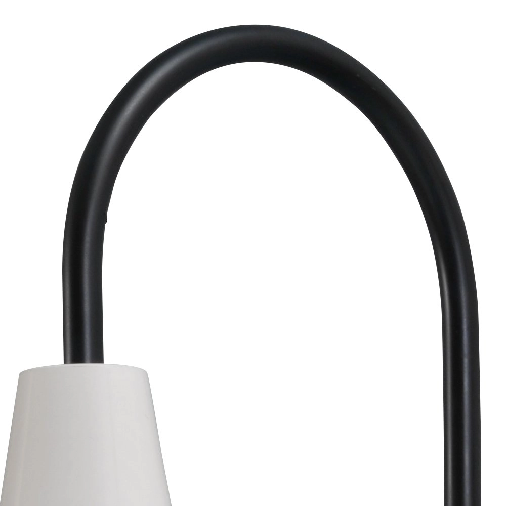 Retro witte muurlamp Industria 32cm zwart met witte kap Masterlight 8718121235950