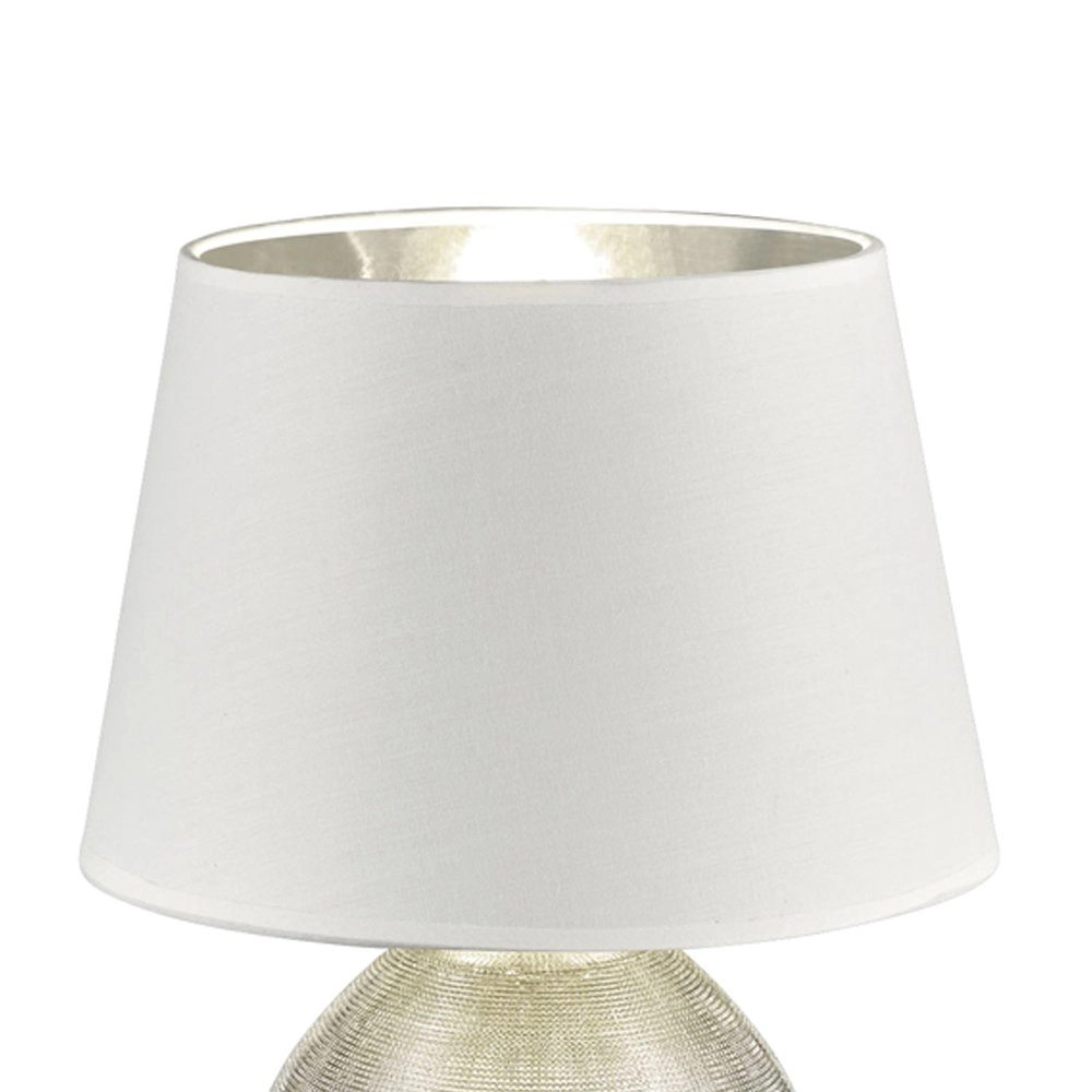 Tafellamp Luxor 35cm zilver met wit Trio 4017807346015