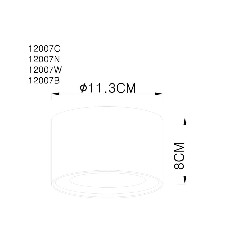 Plafondlamp Serena Ø 11,3cm zwart Globo 9007371402144
