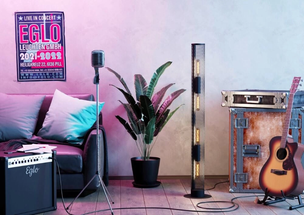 Vloerlamp Redcliffe zwart Eglo 9002759435370