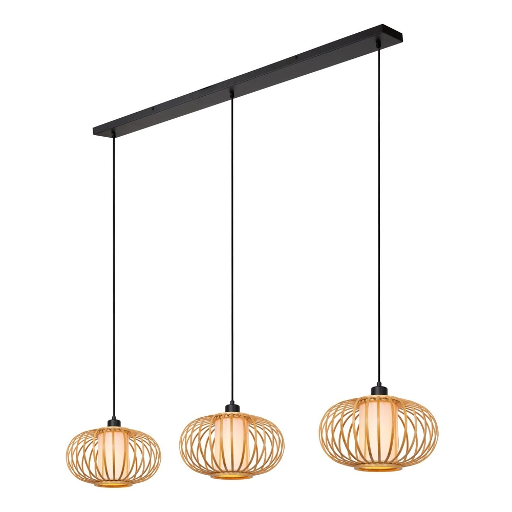 Hanglamp Thuline 3-lichts houtlook Lucide 5411212051790