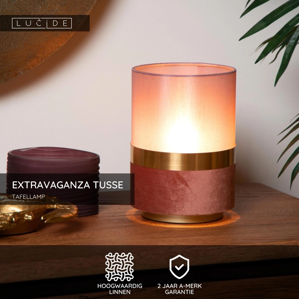 Design tafellamp Extravaganza Tusse roze Ø 15cm Lucide 5411212105554