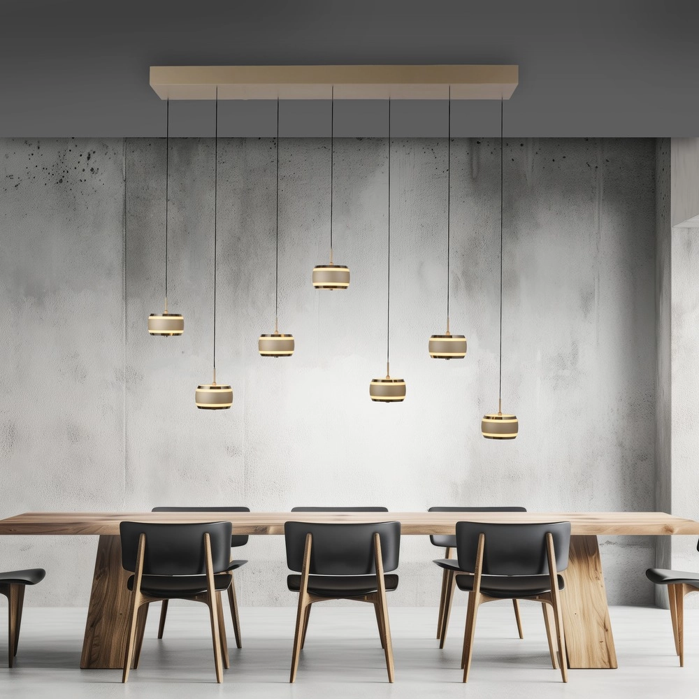 7L eettafel hanglamp Pure Falling Rings bronce Paul Neuhaus 4012248396605