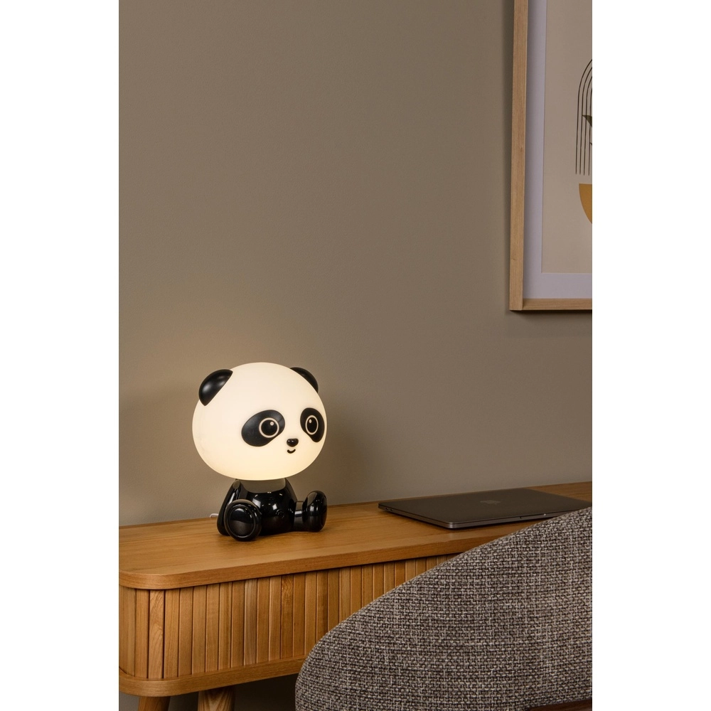 Nachtlampje Dodo Panda kinderkamer zwart Lucide 5411212712776