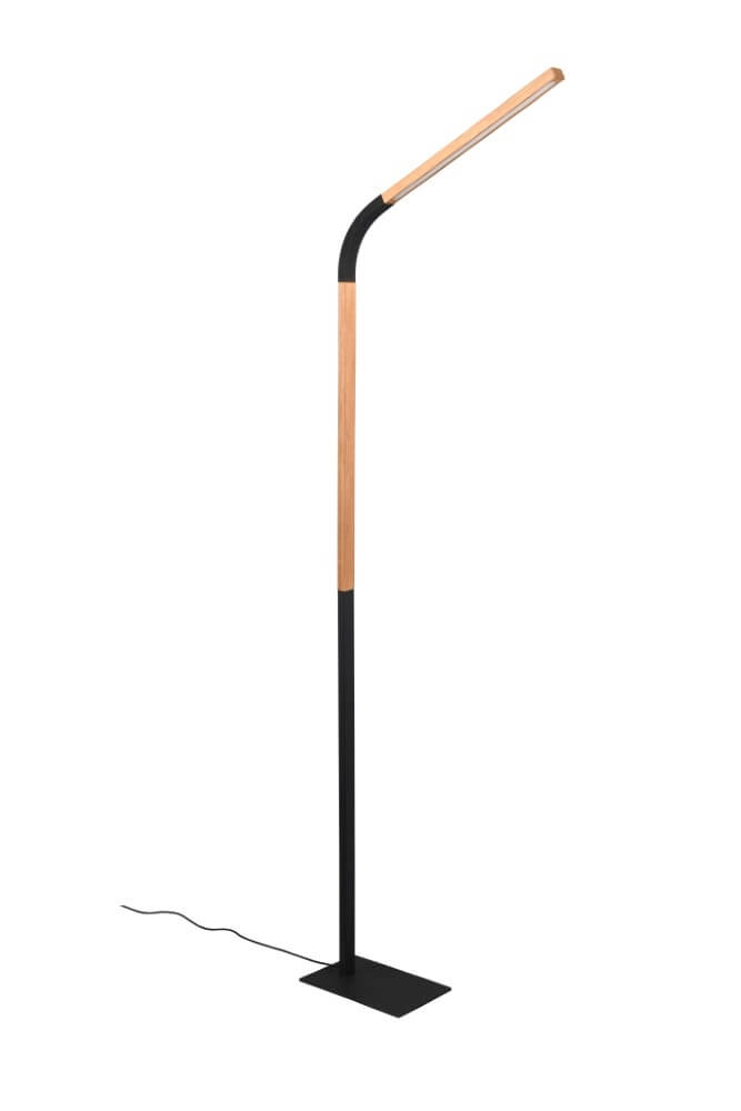 Flexibele leeslamp Norris zwart met hout Trio 4017807600018