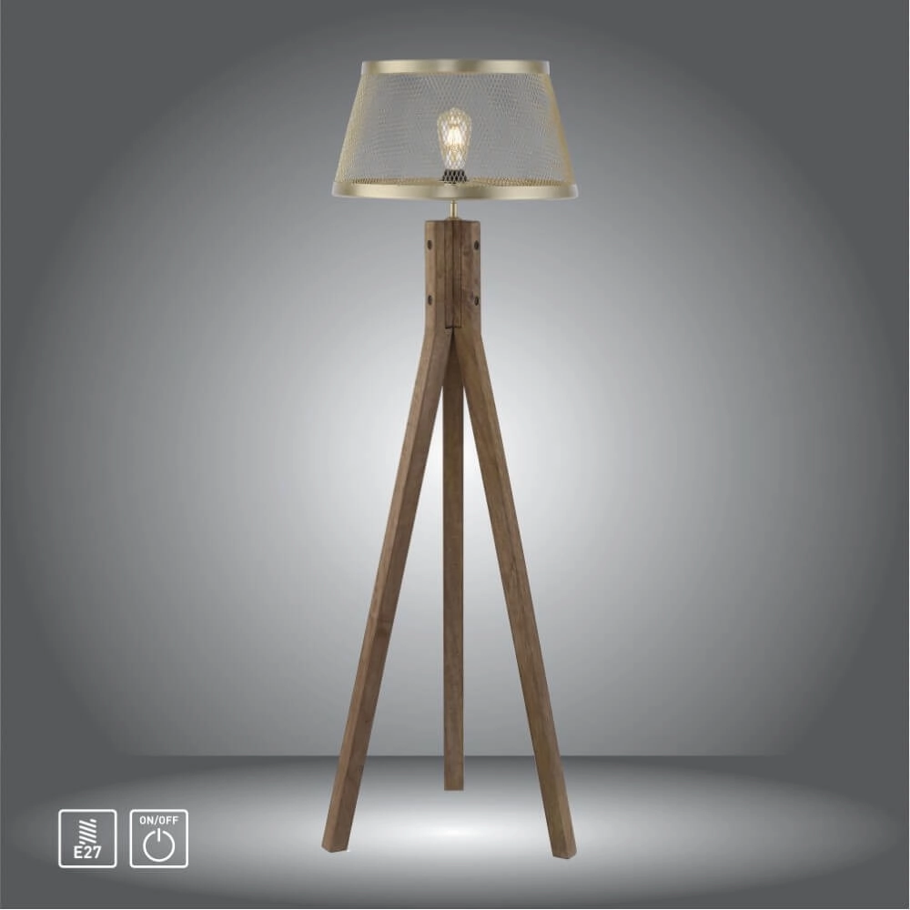 Vloerlamp Frederik messing Just Light 4043689976187