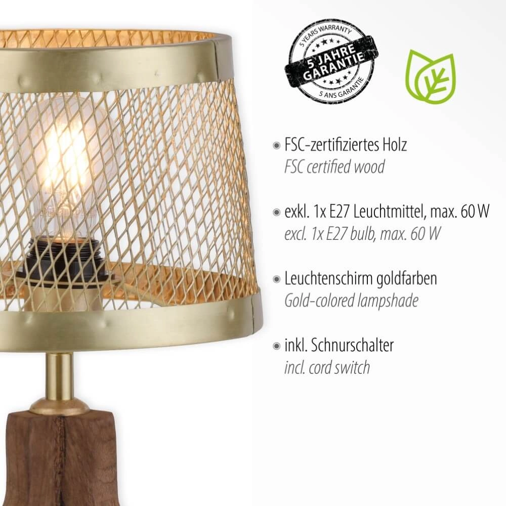 Tafellamp Frederik messing Just Light 4043689976170