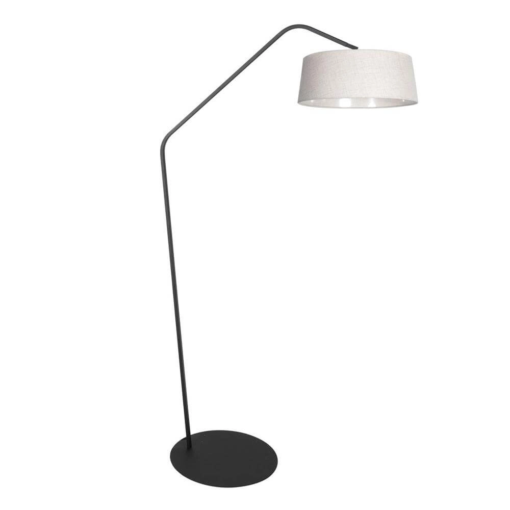 Vloerlamp Zig-Zag zwart met witte kap Ø 48cm