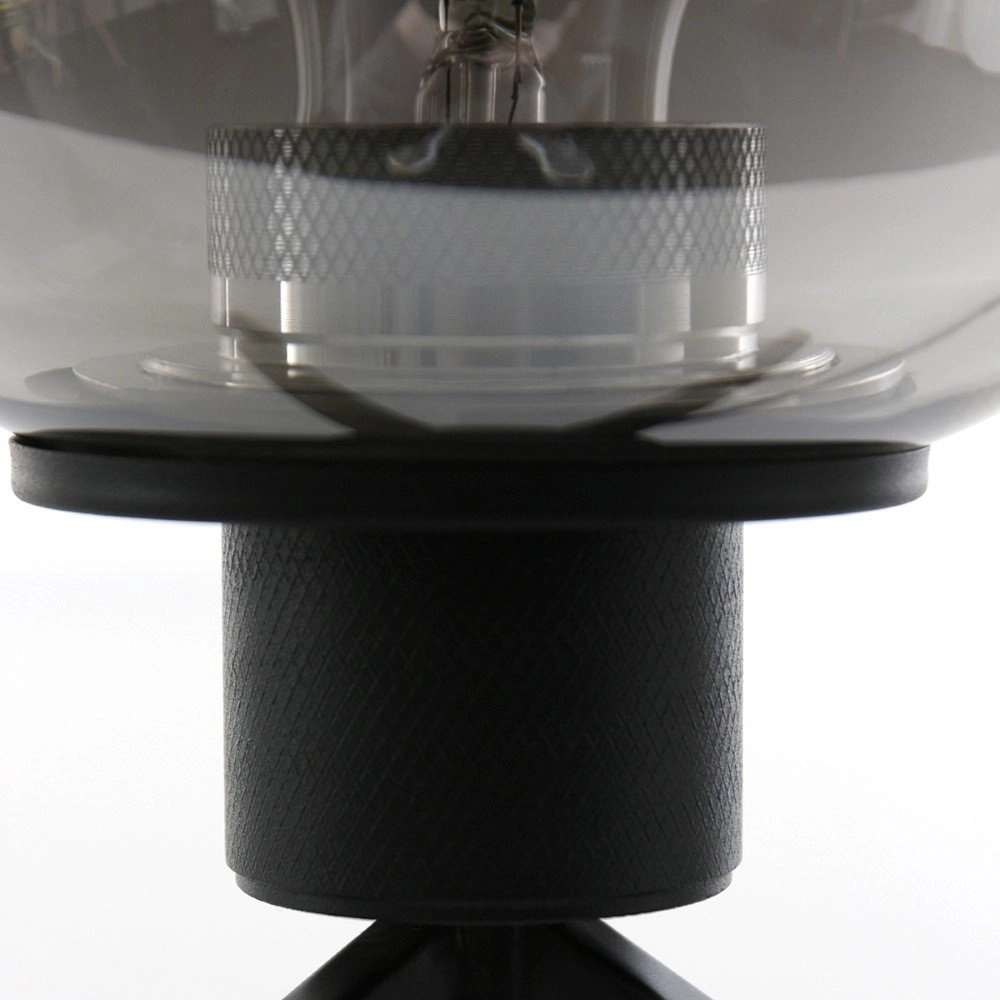 Glazen tafellamp Reflexion 14cm zwart met smoke glas Steinhauer 8712746132625