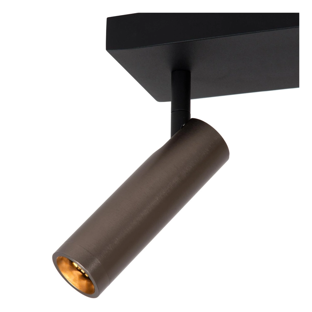 Strakke plafondlamp Grado 2-lichts metaalgrijs Lucide 5411212221711