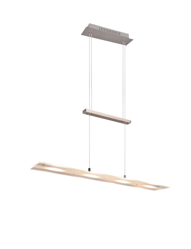 Glazen hanglamp Milos nikkel Trio 4017807588262