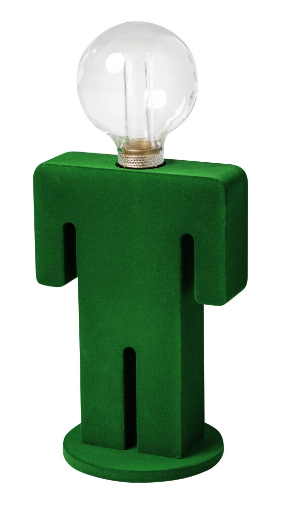 Houten tafellamp Adam Velvet groen Houten tafellamp Adam Velvet groen
